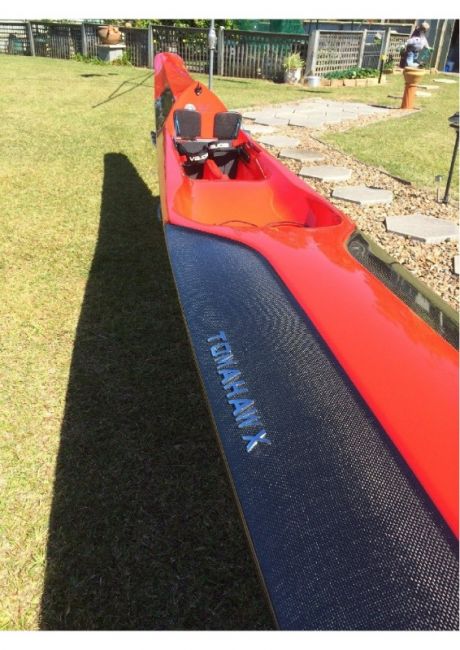 Custom Carbon Fiber Vajda Tomahawx Surf Ski with Adjustable Foot pedals + Gear