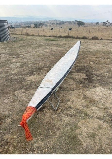 Vajda Surf Ski - Covered in heavy duty cover with safety sock.jpg
